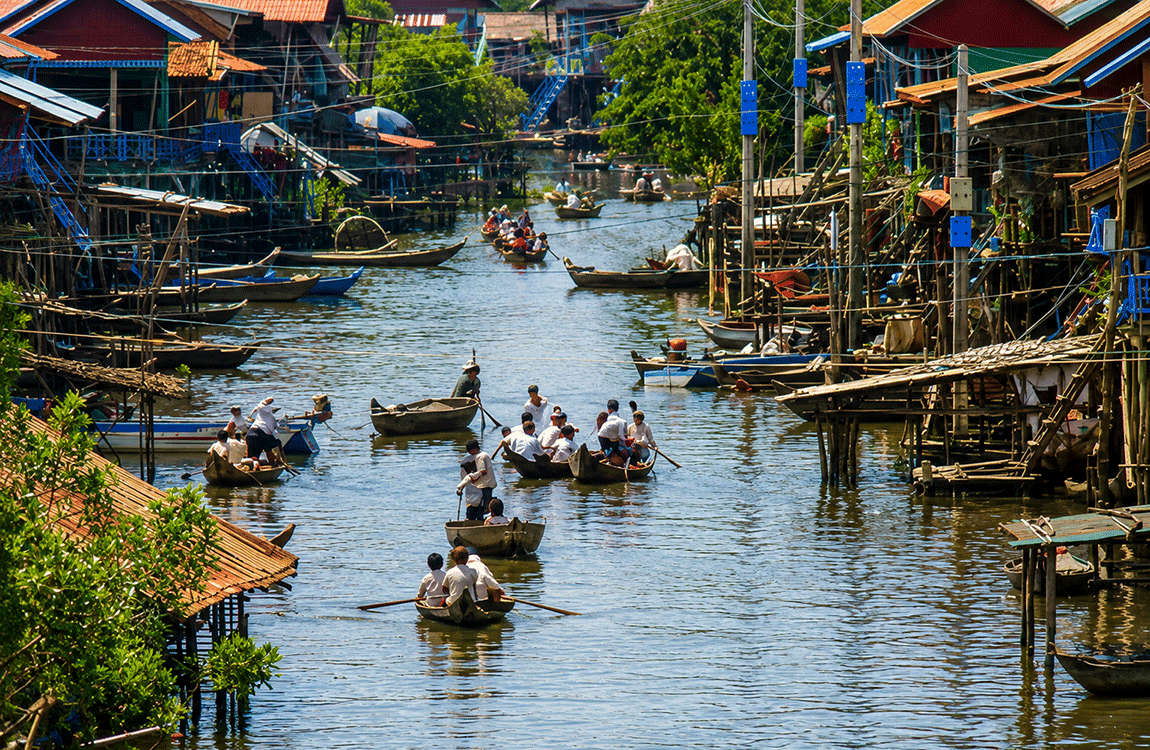 Cours de cuisine chez l’habitant et coucher du soleil sur le lac Tonlé Sap ( kompong khleang)