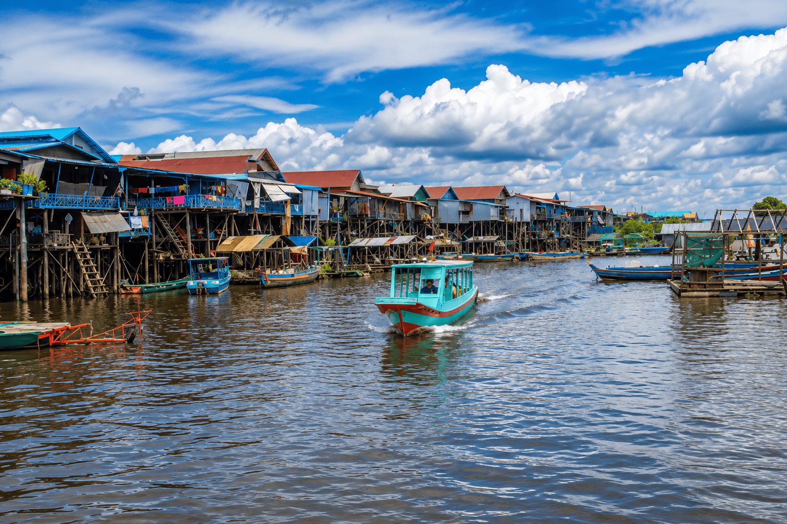 Déjeuner chez l’habitant et découverte du lac Tonlé Sap – Village de Kampong Phluk